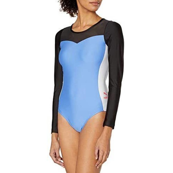 PUMA Bodysuit XTG Long Sleeve Women Black Multicolor Sz XS NEW NWT 456 - Picture 1 of 3